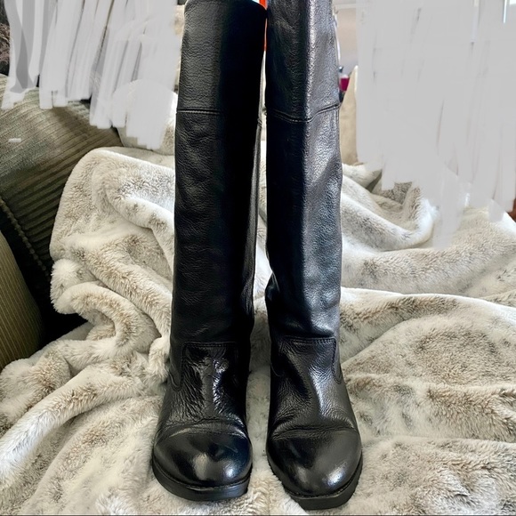 Ted Baker Black Leather Calf High Boots - Picture 13 of 13